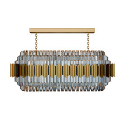 Luxury K9 Crystal Chandelier – Modern Oval Pendant Light with Adjustable Hanging Chain, Flush Mount Crystal Ceiling Fixture for Dining Room & Living R