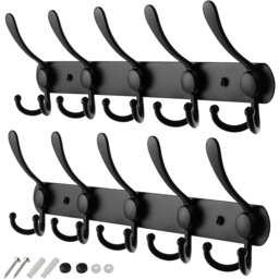 Aracelio Stainless Steel Wall 10 - Hook Wall Mounted Coat Rack