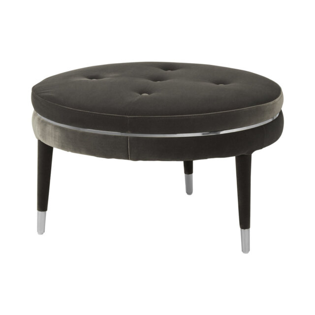 Reuben 76cm Wide Tufted Round Solid Colour Ottoman