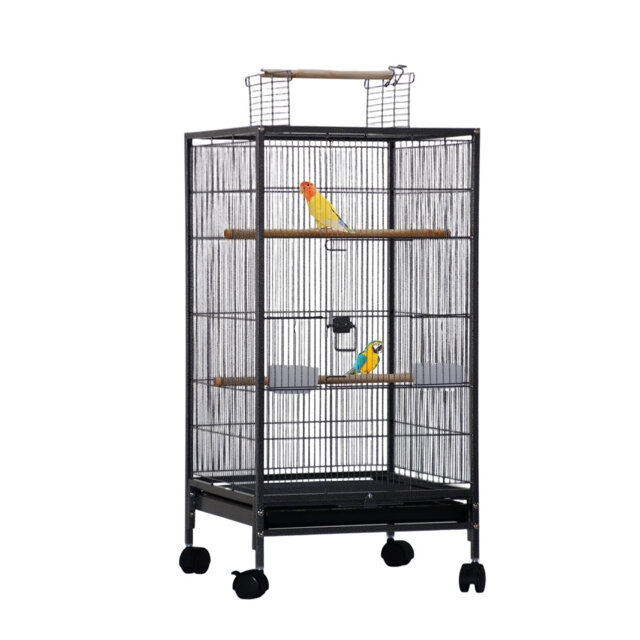 100.5 cm Steel Top Flight Cage Bird Cage with Wheels with Stand with Perch with Tray