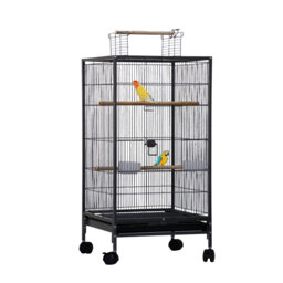 100.5 cm Steel Top Flight Cage Bird Cage with Wheels with Stand with Perch with Tray