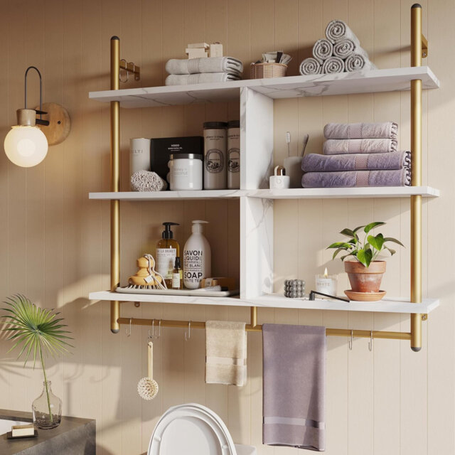 Bascum 3 Piece Industrial Pipe Shelves