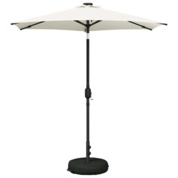 Garden Parasol With LED Lights Polyester Outdoor Shade Patio Umbrella