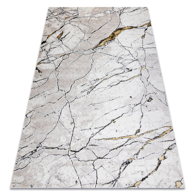 Modern rug GLOSS for the living room, bedroom, study, elegant, glamor, marble, stone, ivory / beige