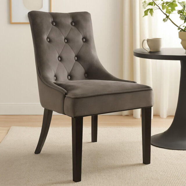 Moultrie 124.46cm H Tufted Polyester Blend Upholstered Side Chair