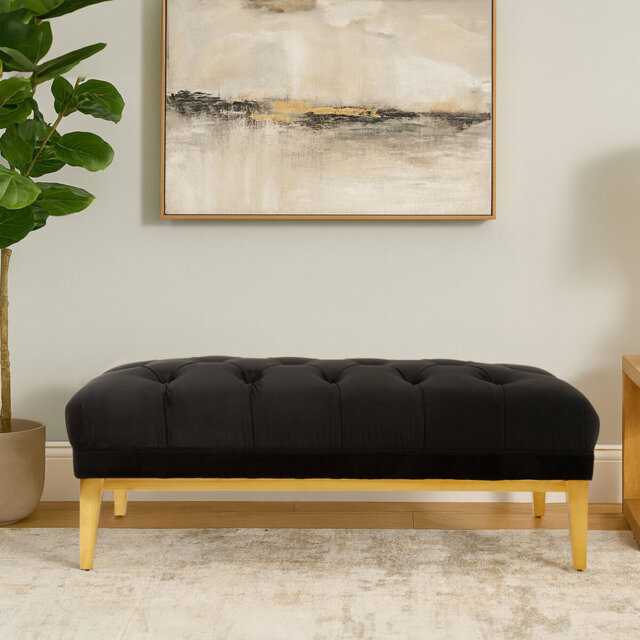 Briarcliff 123cm Wide Tufted Rectangle Solid Colour Cocktail Ottoman