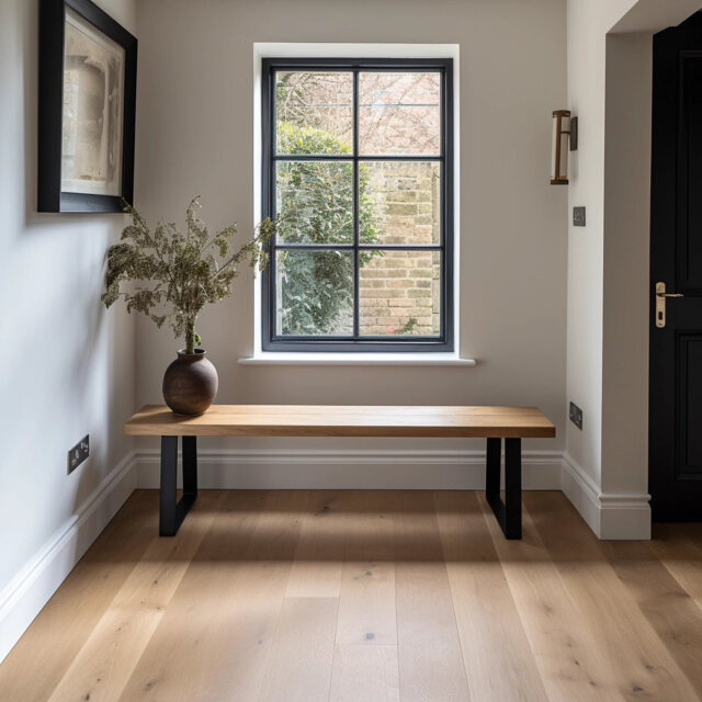 Solid Oak Bench - U Legs
