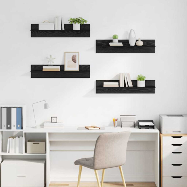 Wall Shelves 4 Pcs Old Wood 80 X 11.5 X 18 Cm Engineered Wood