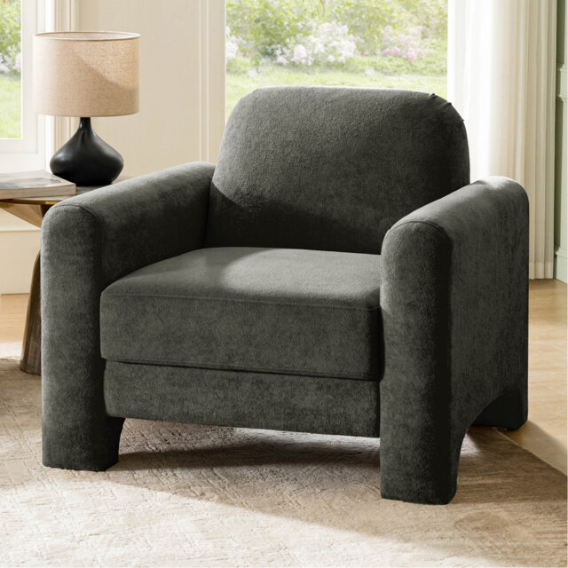 Gabriel Modern 91CM Wide Curved Chenille Armchair