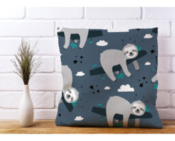 Healdton Sleeping Sloth Square Throw Cushion