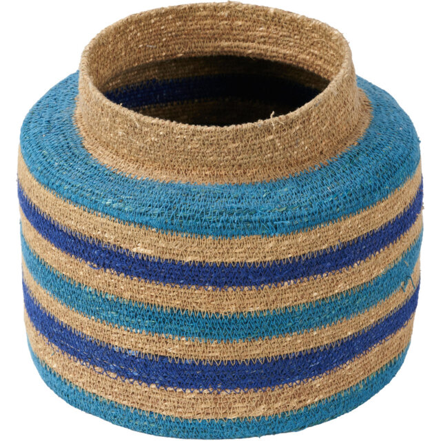 Seagrass Natural Stripe Round Basket
