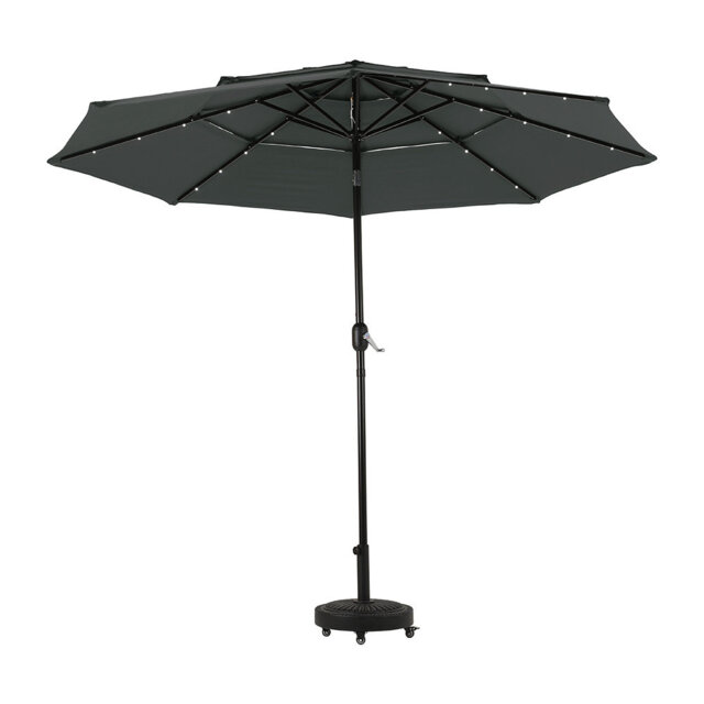 Rolanda 289.5cm Lighted Cantilever Parasol with Crank Lift , Counter Weights Included