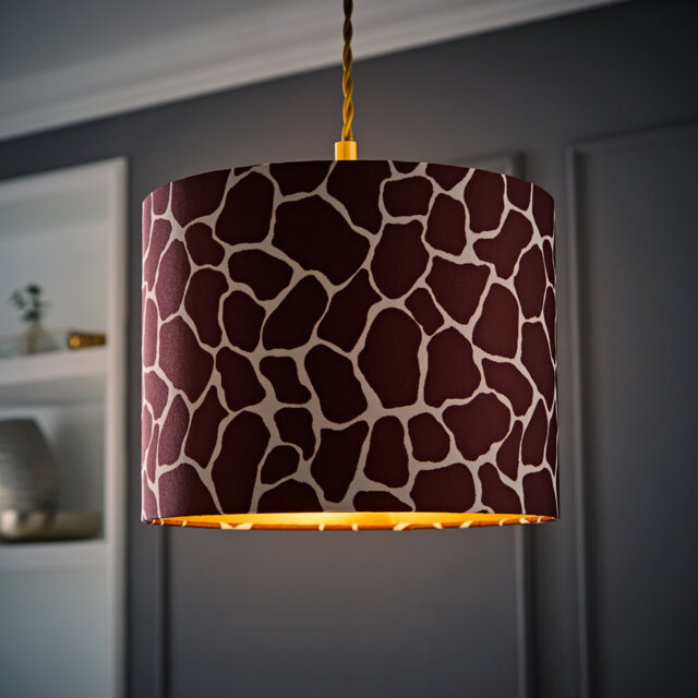 Alham 20cm H Blended Fabric Drum Lamp Shade ( Slip-On ) Brown: Cream