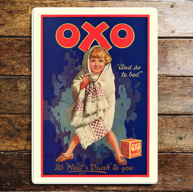Oxo Cube and So to Bed It's Meat & Drink To You Metal Wall Décor