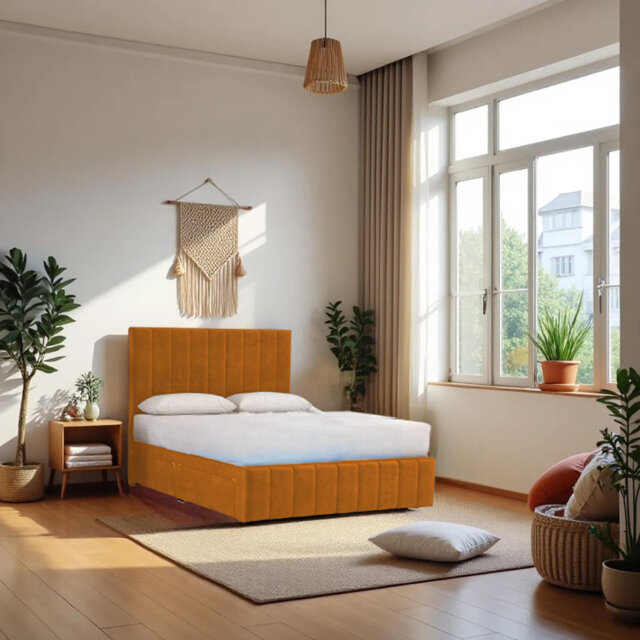 Upholstered Bed with Mattress