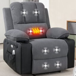Upholstered Recliner Heated Massage Chair