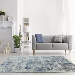 Abstract Blue Modern Abstract Easy To Clean Rug For Living Room Bedroom And Dining Room