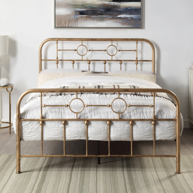 Swainswick Victorian Industrial Design Brass Metal King Bed Frame