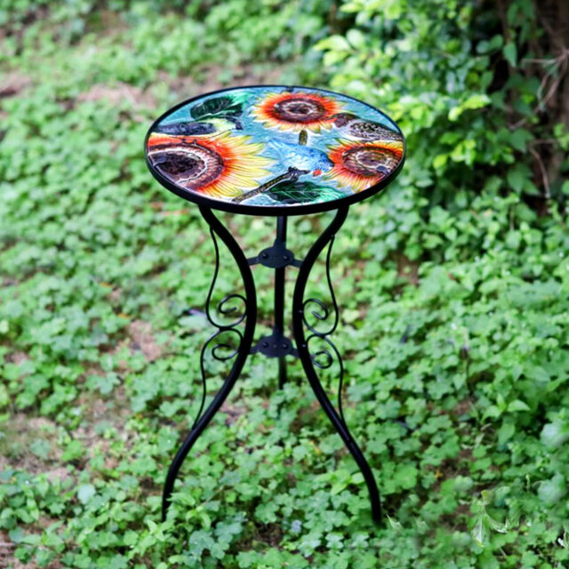 Molokai Round Solid Wood Outdoor Side Table - 30.5 cm W 30.5 cm D
