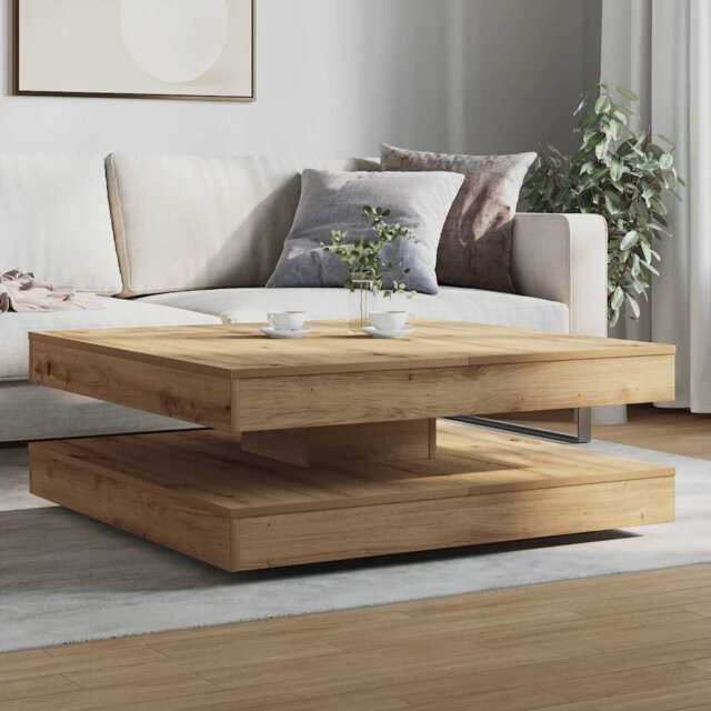 Coffee Table 360-Degree Rotatable 90X90x34.5 Cm