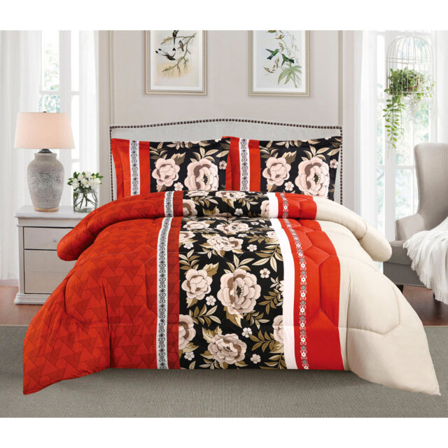 Merriwa Microfiber Floral Bedspread with Pillow Shams Included