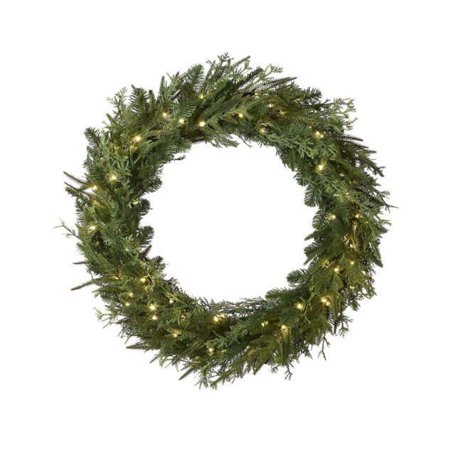 Faux Lighted 76.2cm Wreath
