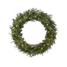 Faux Lighted 76.2cm Wreath