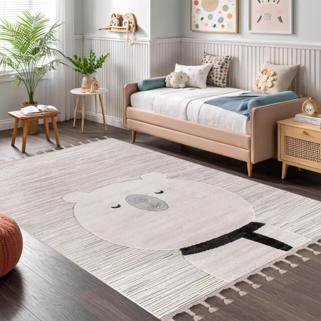 Soft Playful Area Rugs for Kids Playroom Children Bedroom Carpet Cute Cartoon Design Kids Rug KD003