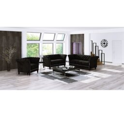 Chesterfield  Sofa Set 3+2+1 Made of Velvet Fabric with Solid Wood Legs