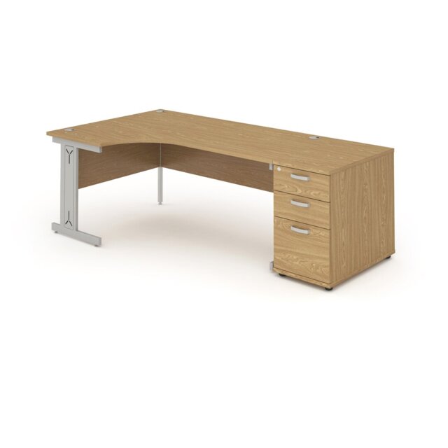 Impulse L-Shaped Metal Base Computer Desk