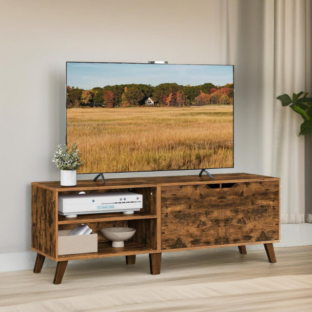 "Airabelle Rustic Industrial TV Stand for TVs up to 65"" with Storage Shelves Living Room"