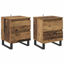 Bedside Cabinet 2 Pcs Black Oak 40 X 35 X 50 Cm Engineered Wood