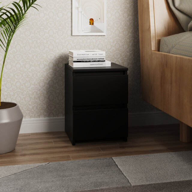 Delonda 2 Drawer 30Cm W Chest of Drawers Nightstand Bedside Cabinet