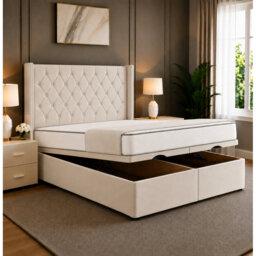 Nova Wingback Chesterfield Tufted Divan Storage Ottoman Bed Frame