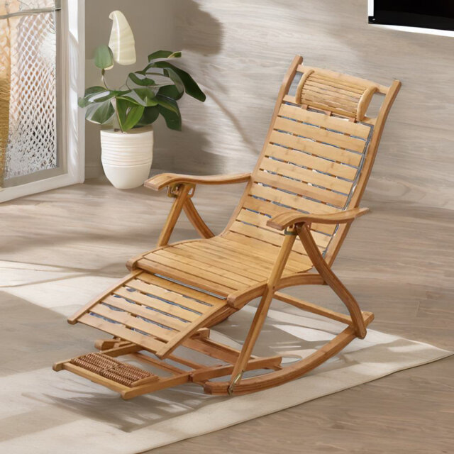 Avannah Bamboo Indoor Outdoor Foldable Rocking Chair