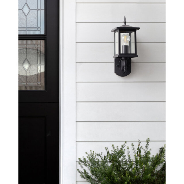 ANDAM Matte Black 19cm H Outdoor Wall Lantern
