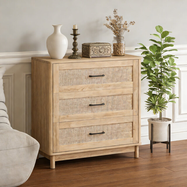 Wide Drawer Chest of Drawers with 3 Drawer