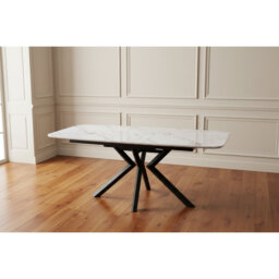 Extendable Metal Base Dining Table