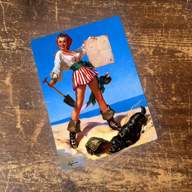 Pinup Girl Pirate Beach Dog Spaniel Wall DÃ©cor