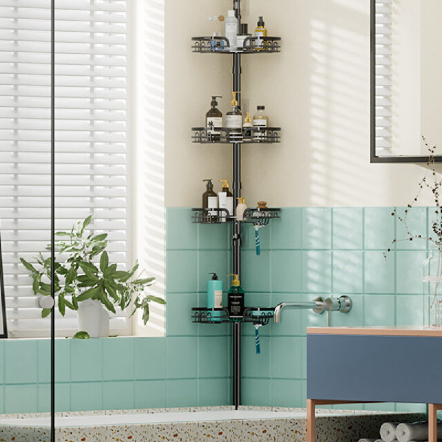Stainless Steel Tension Bathroom Shelves