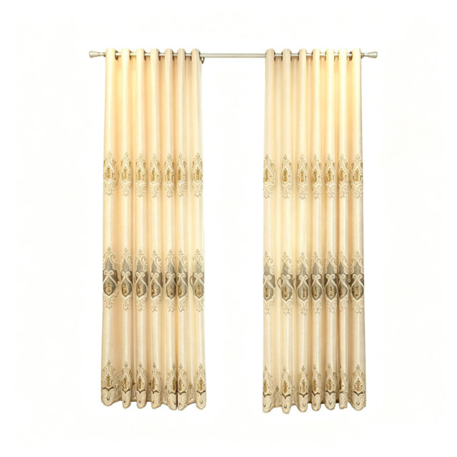 Luxury European-Style Living Room Curtain Gold Drapes (167 x 230 cm, Set of 2)