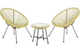 17 Stories Alyssya Natural Acapulco Styled Egg Shape Conversational Garden Bistro Patio Outdoor Set