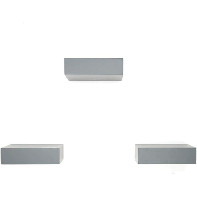 Showcase Shelves Set Gallery Display, Floating Wall Shelf For Small Objects And More, Set Of 3, White, 10.5 X 7.8 X 3 Cm