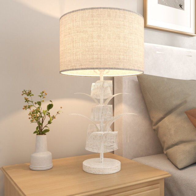 60cm Metal Table Lamp with Linen Shade