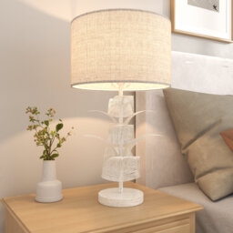 60cm Metal Table Lamp with Linen Shade