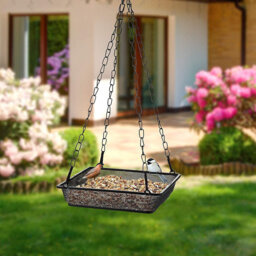 Anjonette Metal Hanging Tray Bird Feeder