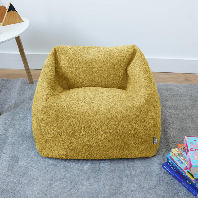 Kids Boucle Bean Bag Chair Soft Washable Durable Lightweight Prefilled Comfy ChildrenâS Seating For Bedroom Playroom 55X45cm