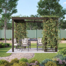 Asellus Wood Pergola - Rustic Brown