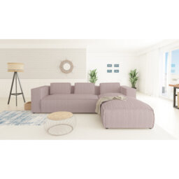 Modern L-Shape Corner Sofa  Made of Cord with Soft Seat