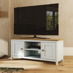"Daris 2 Door TV Cabinet Unit. 110cm Wide. For Screens Up To 50"". Fully Assembled."